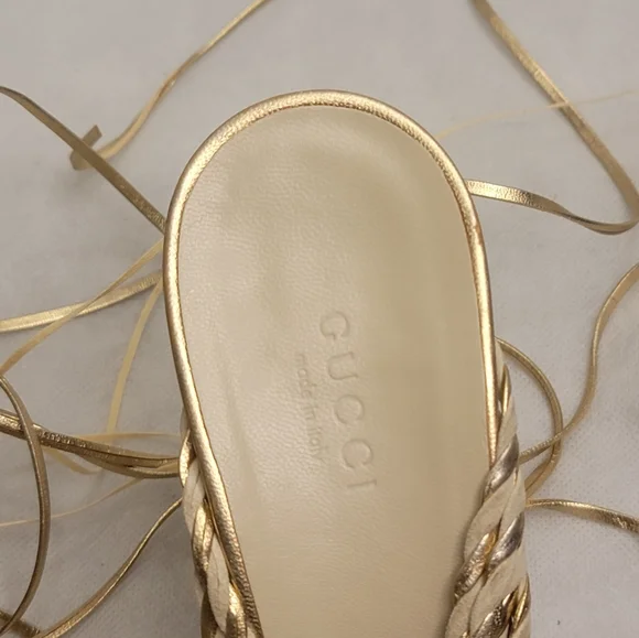 Gucci wrap ankle heel women shoe size 8